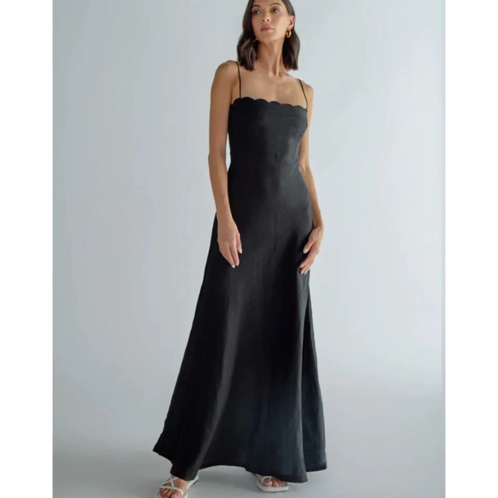 FREE PEOPLE X SUMMER AWAY Napa Linen Maxi Dress Small NEW NWT